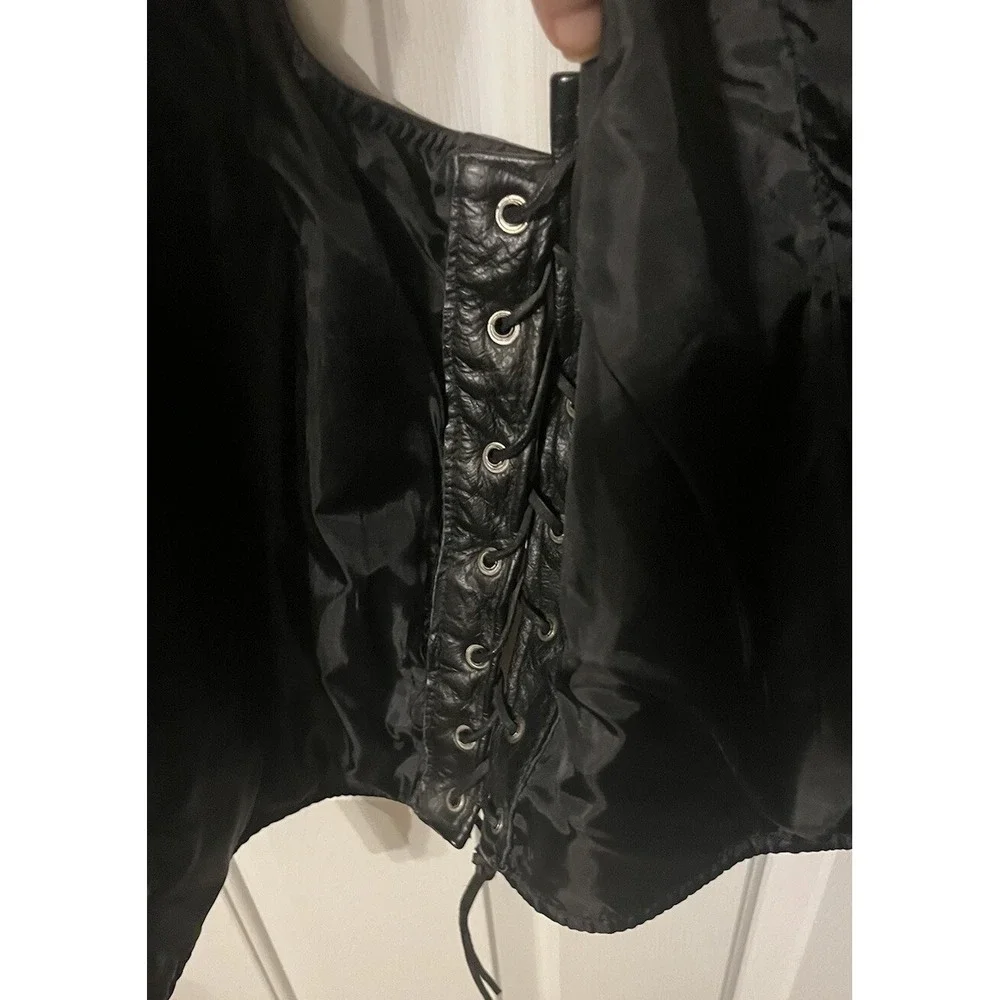 Brackney Leather Men's Black Leather Biker Vest, Size‎ 52